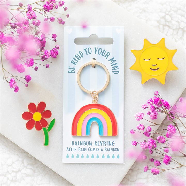 Be Kind to Your Mind Rainbow Keyring 🌈