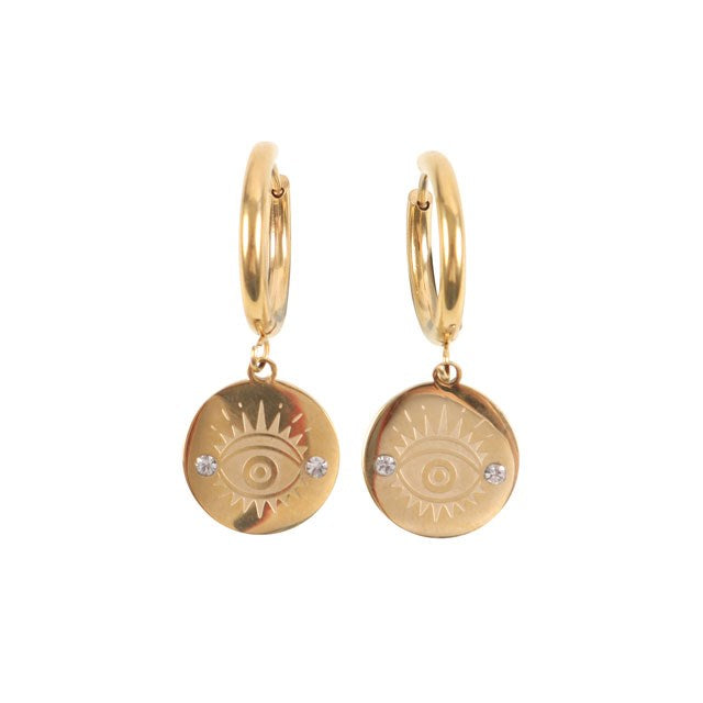 Gold Toned All Seeing Eye Earrings 🧿
