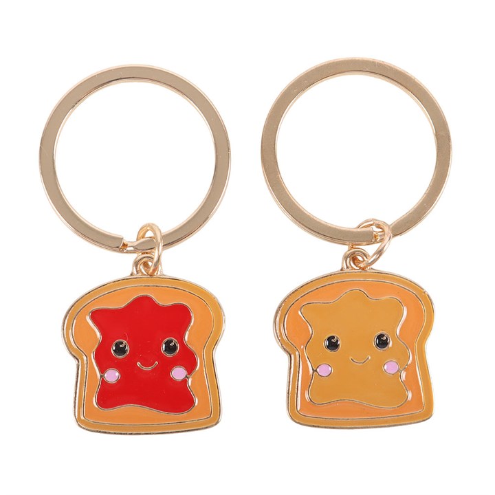 Set of 2 Peanut Butter and Jelly Keyrings 🥜❤️
