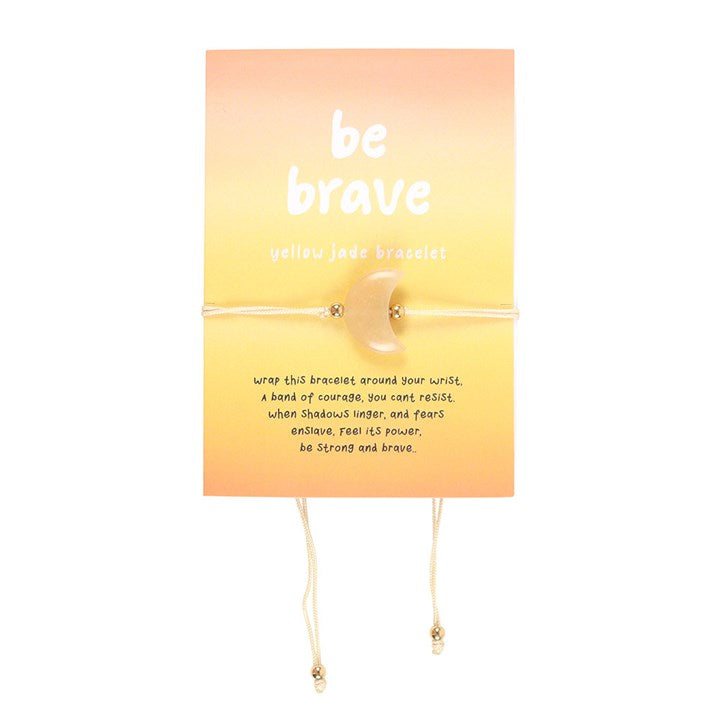 Be Brave Yellow Jade Crystal Moon Bracelet 🌙