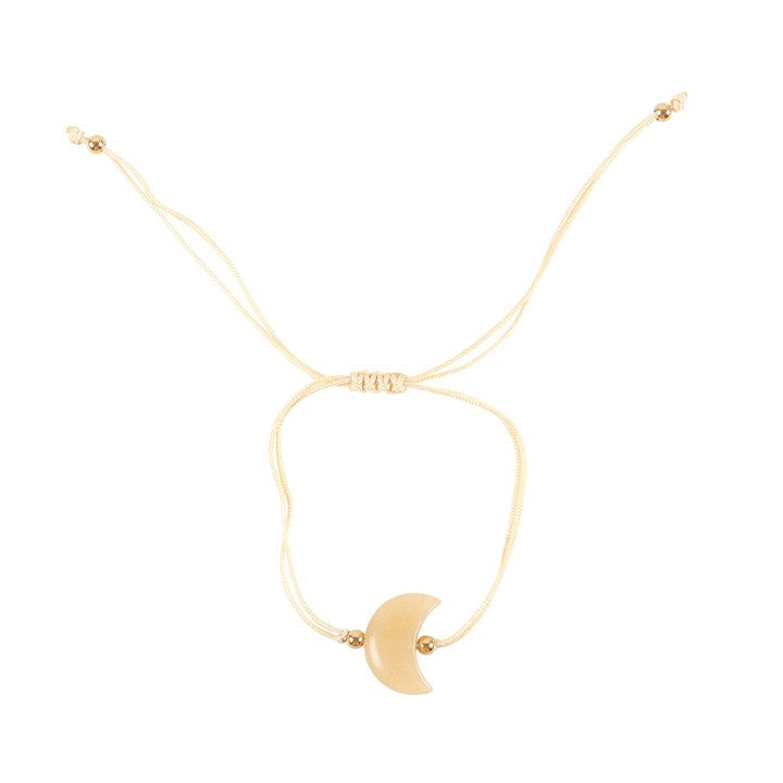 Be Brave Yellow Jade Crystal Moon Bracelet 🌙