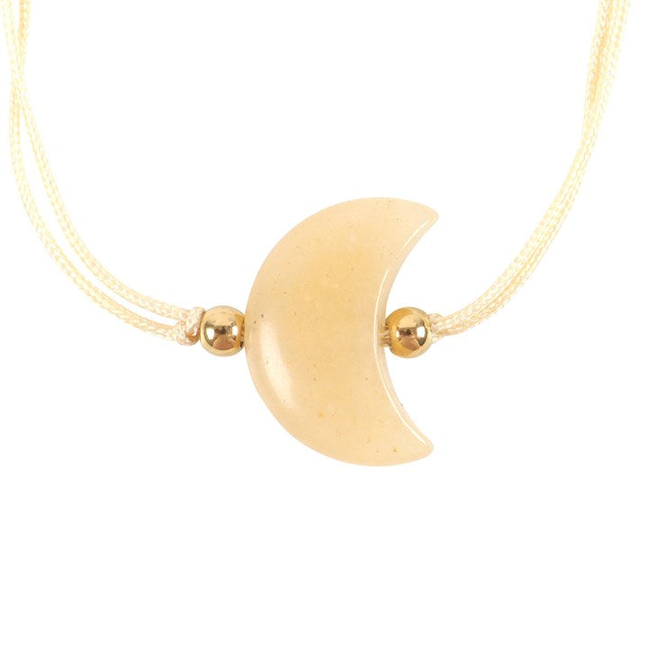Be Brave Yellow Jade Crystal Moon Bracelet 🌙