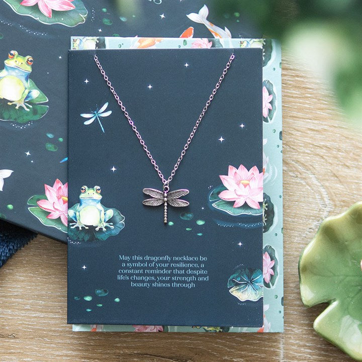 Dragonfly Dreams Necklace and Greeting Card 🦋
