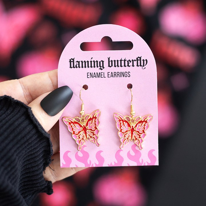 Flaming Butterfly Earrings 🦋
