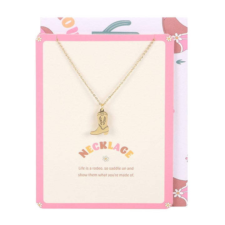 Cowboy Boot Necklace on Greeting Card 🤠