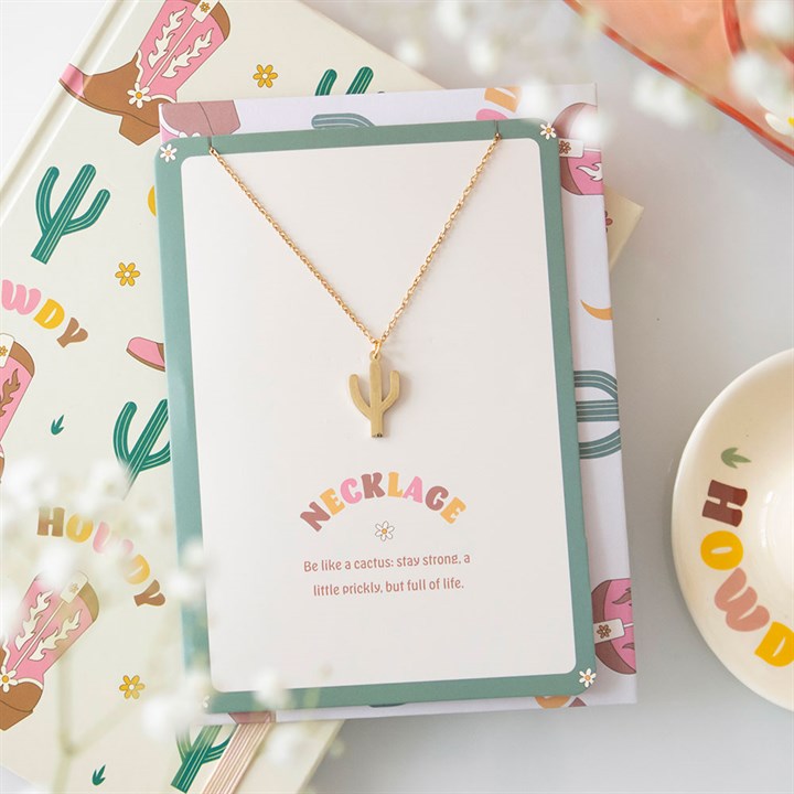 Cactus Necklace on Greeting Card 🌵