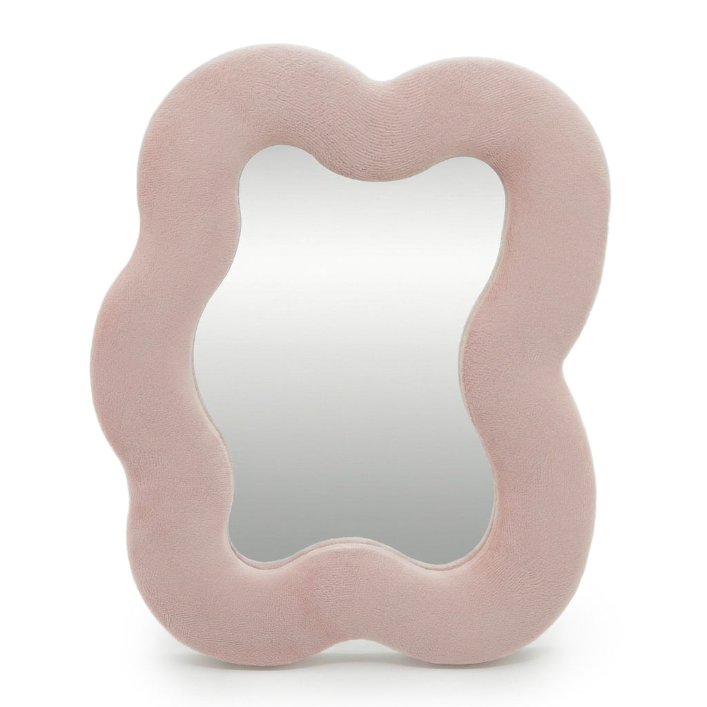 Soft Squiggly Mirror – Square Pebble – Rose Blush