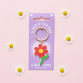 Be Kind to Your Mind Flower Keyring - Close Up