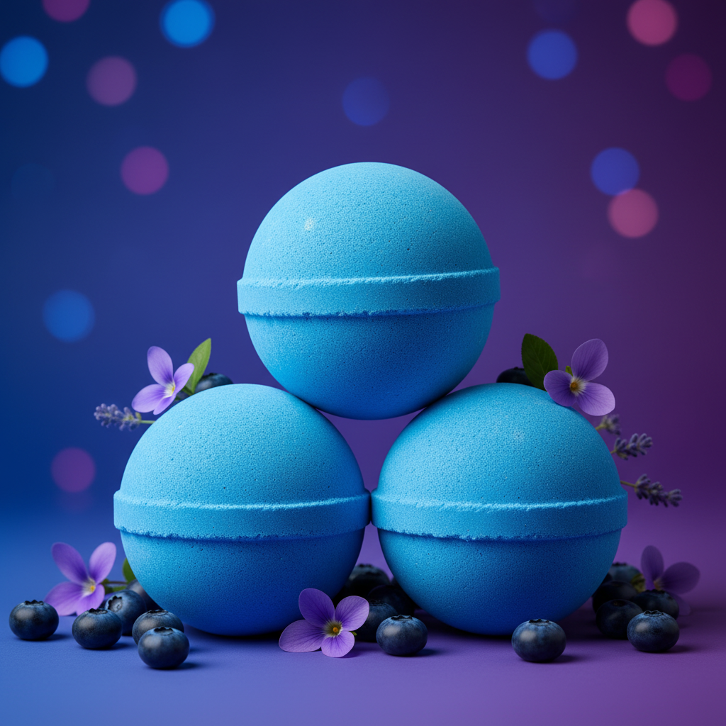 Set of 3 Blueberry Bath Bombs