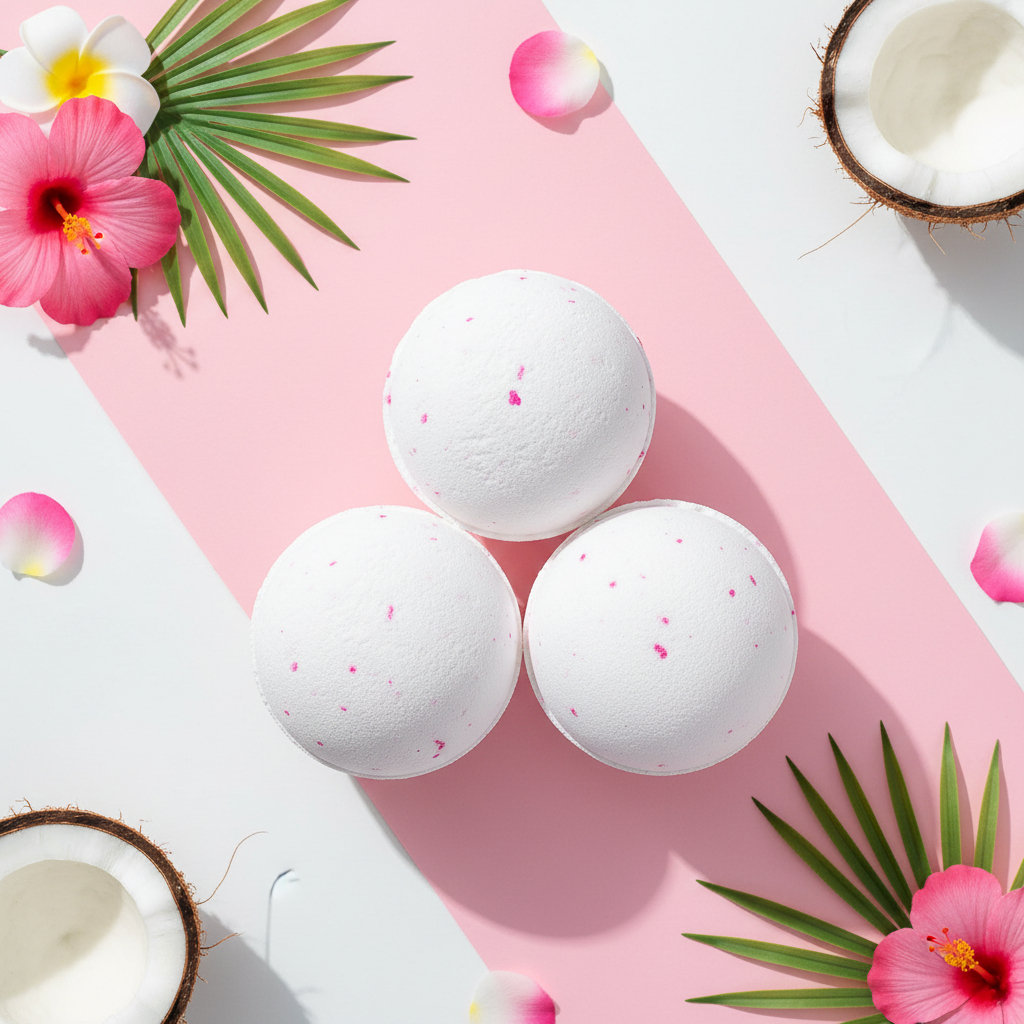 Set of 3 Coconut Dream Bath Bombs - Tropical Teen