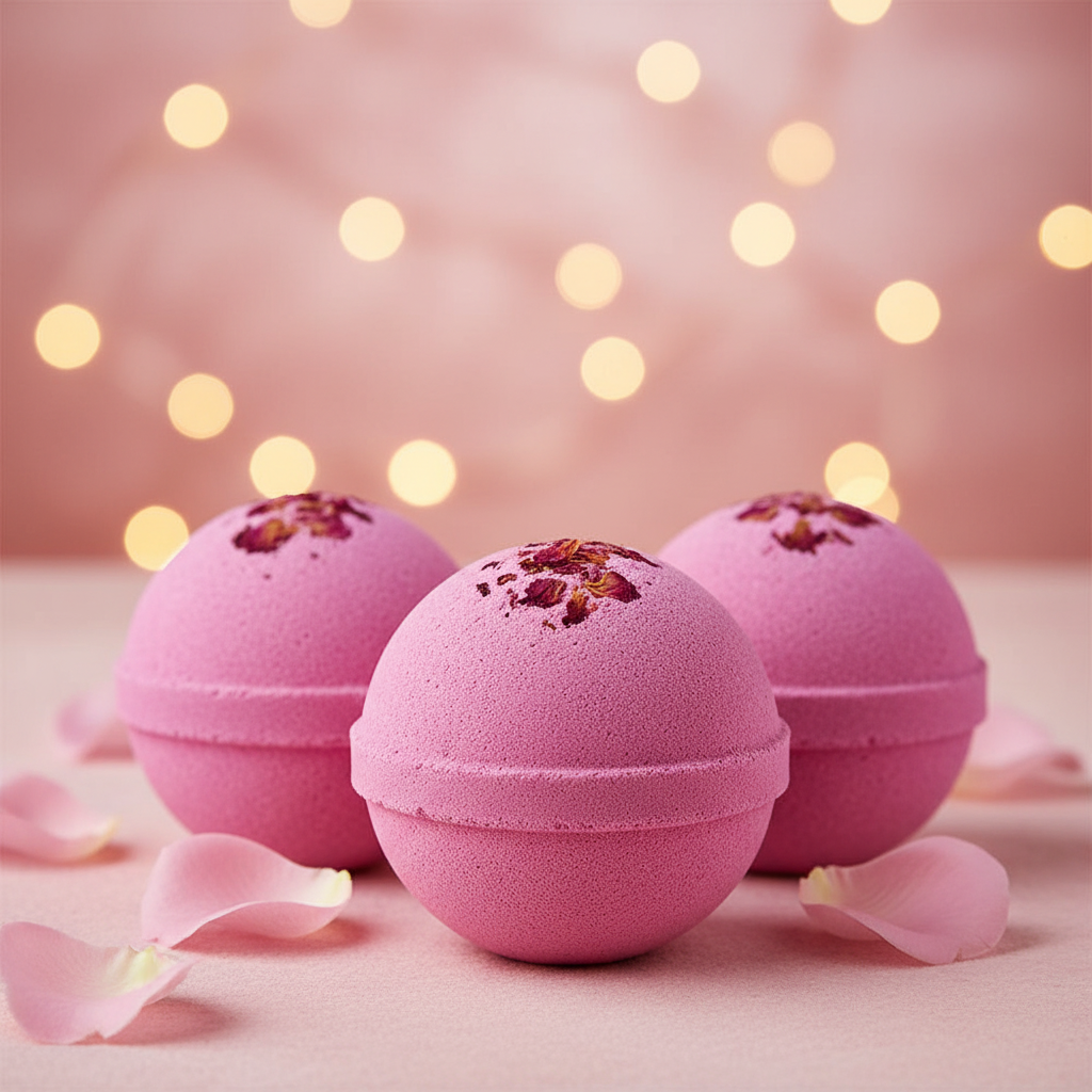 Set of 3 Rose & Petals Bath Bombs
