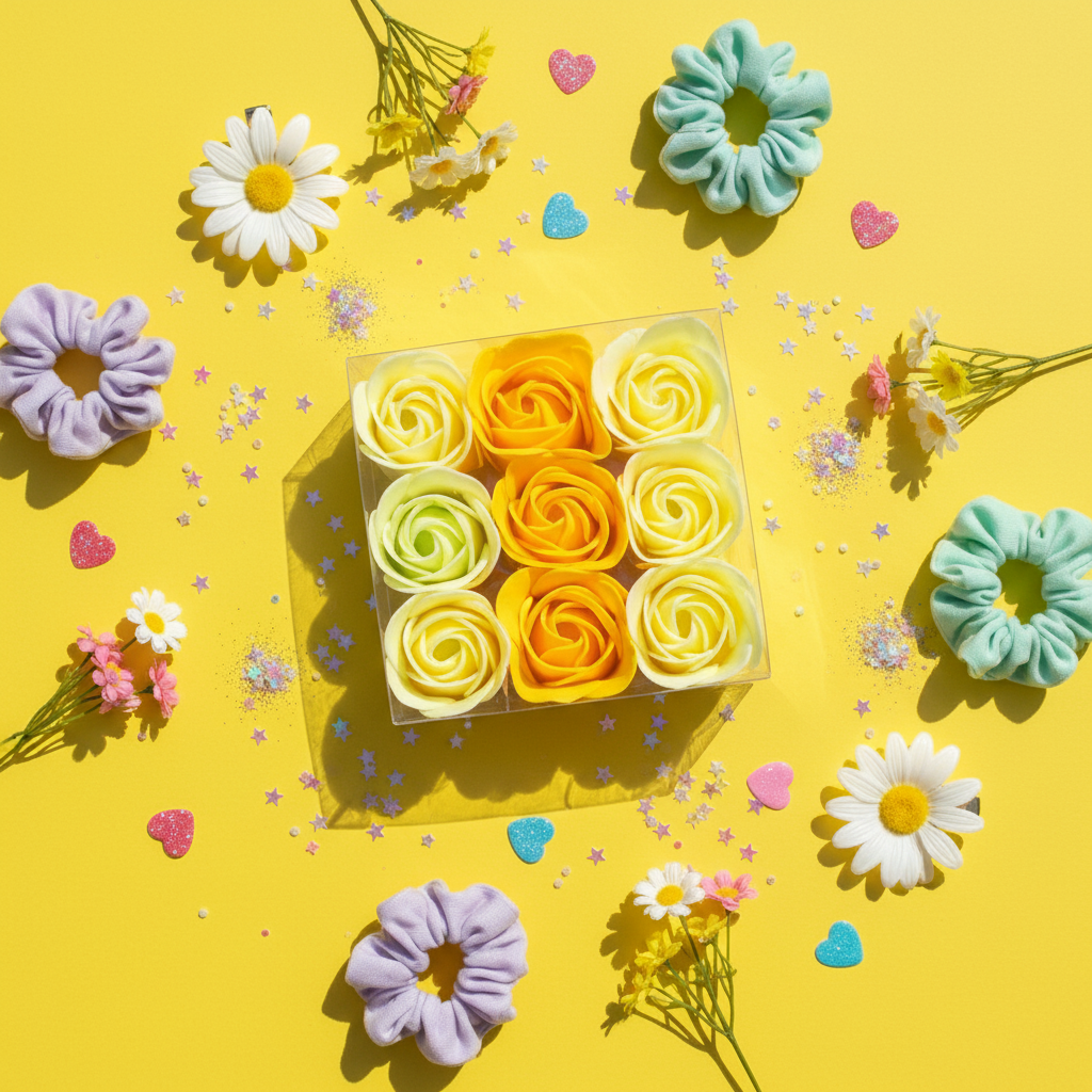 Spring Roses Yellow Background